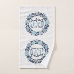 Littoral de Noël Tropical Sea Shell Wreath -Bleu