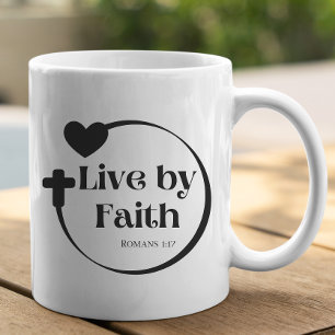 Live By Faith Écriture Mug