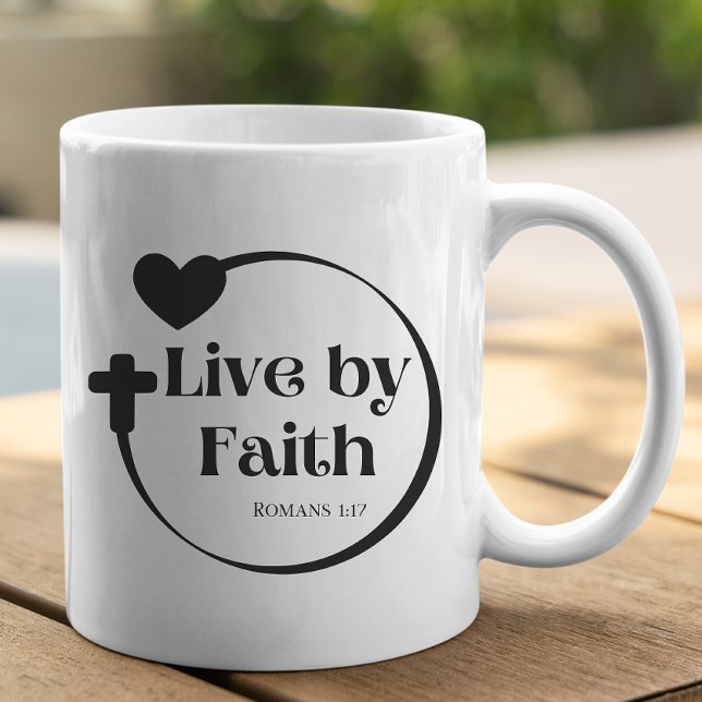 Live By Faith Écriture Mug (Créateur téléchargé)