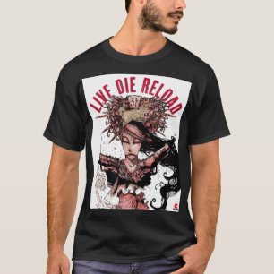 Live Die Reload art t-shirt noir