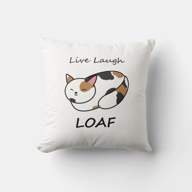 Live Lauder Loaf Calico Cat Coussin (Recto)