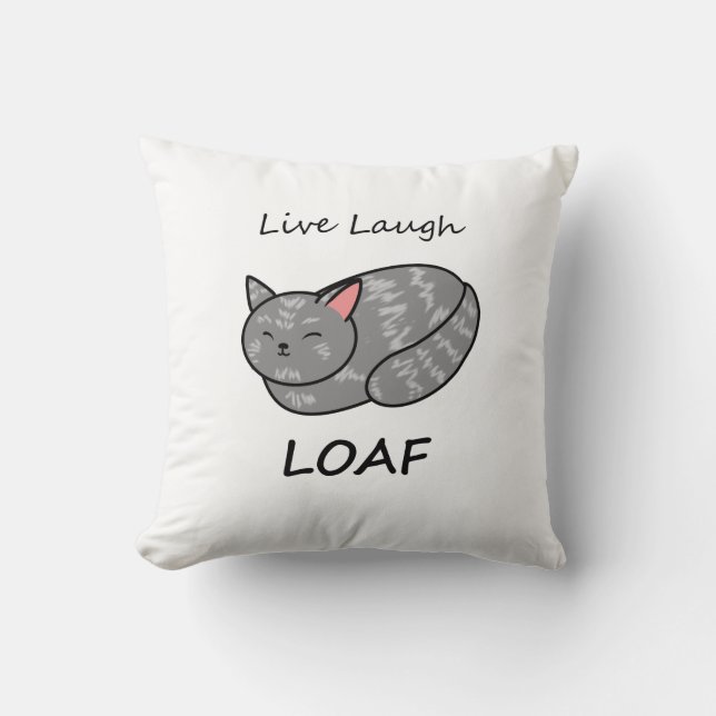 Live Lauder Pain Gris Tabby Coussin de chat (Recto)