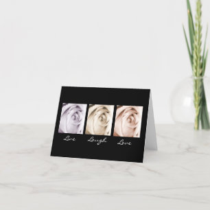 Live, Laugh, Love 3 carte rose