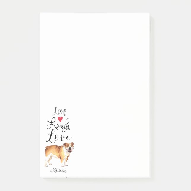 Live Laugh Love a Bulldog Post-it Notes (Devant)