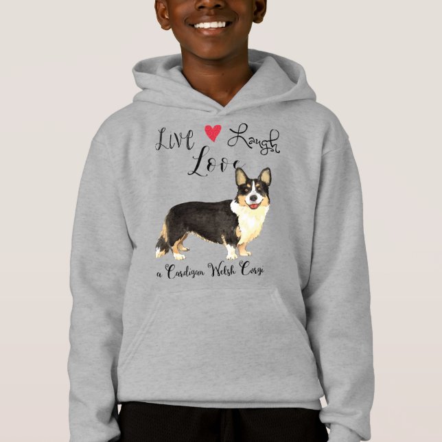 Live Laugh Love a Cardigan Welsh Corgi Sweat - shi (Devant)