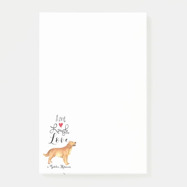 Live Laugh Love a Golden Retriever Post-it Notes (Devant)