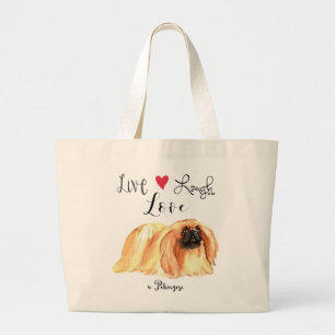 Live Laugh Love a Pekingese Grand Sac fourre-tout