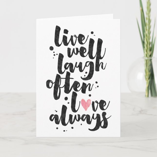 Live Laugh Love - Carte de voeux inspirante (Devant)
