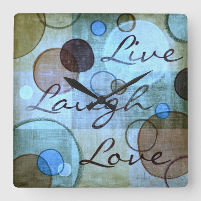 Live Laugh Love grungy horloge murale (Recto)