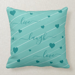 Live Laugh Love Hearts Jeter Oreiller