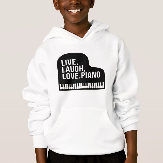 Live Laugh Love Piano Grand Piano Pianist Quote (Devant)