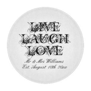 Live Laugh Love planche à découper pour couple mar