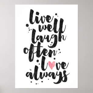 Live Laugh Love - Poster inspirant