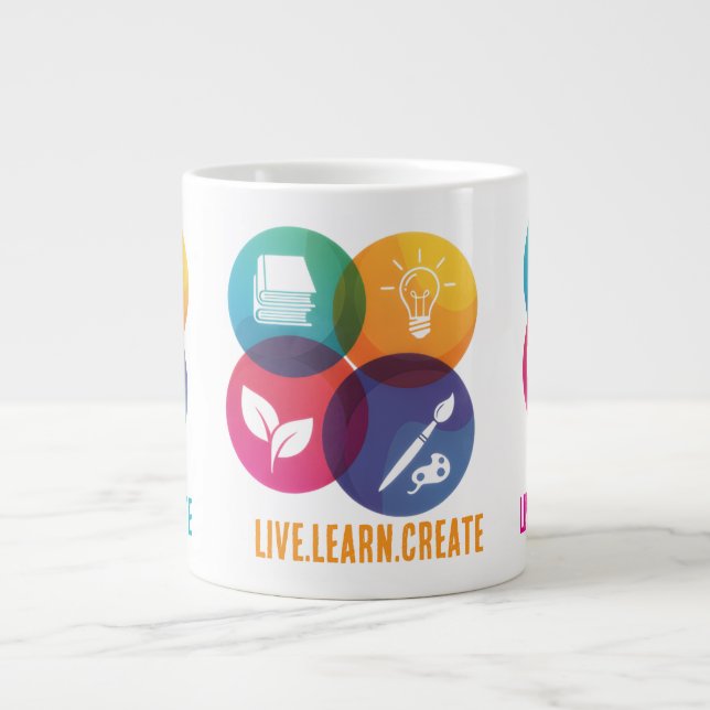 Live.Learn.Create Jumbo Coffee Mug (Devant)