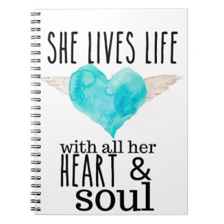 Live Life with Heart and Soul Journal pour elle