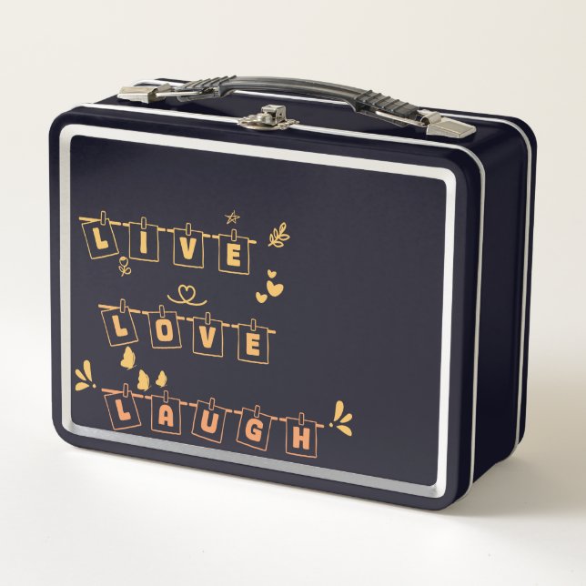 Live Logh Laugh mignon Notedry Metal Lunchbox (Devant)