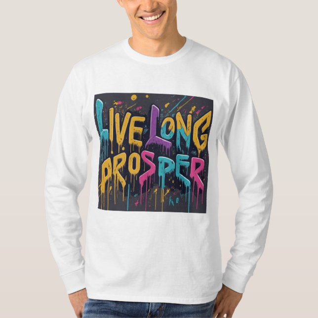 Live Long, Prosper - Star Sign Gesture T-Shirt (Devant)