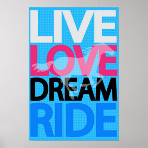Live Love Dream Ride Cowgirl Poster équestre