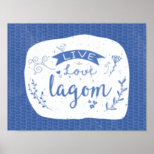 Live Love Lagom - Poster suédois amusant