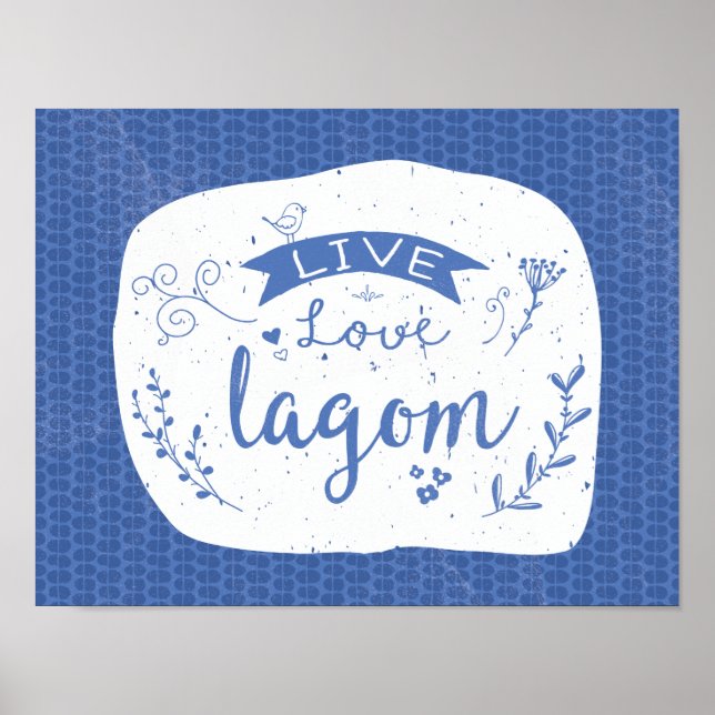 Live Love Lagom - Poster suédois amusant (Devant)