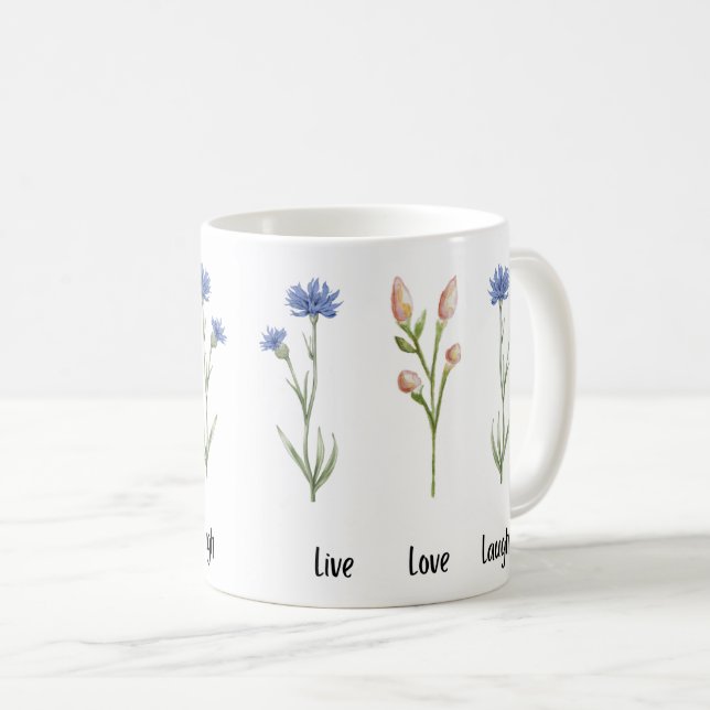 Live Love Lauder Floral Ceramic Mug (Devant droit)