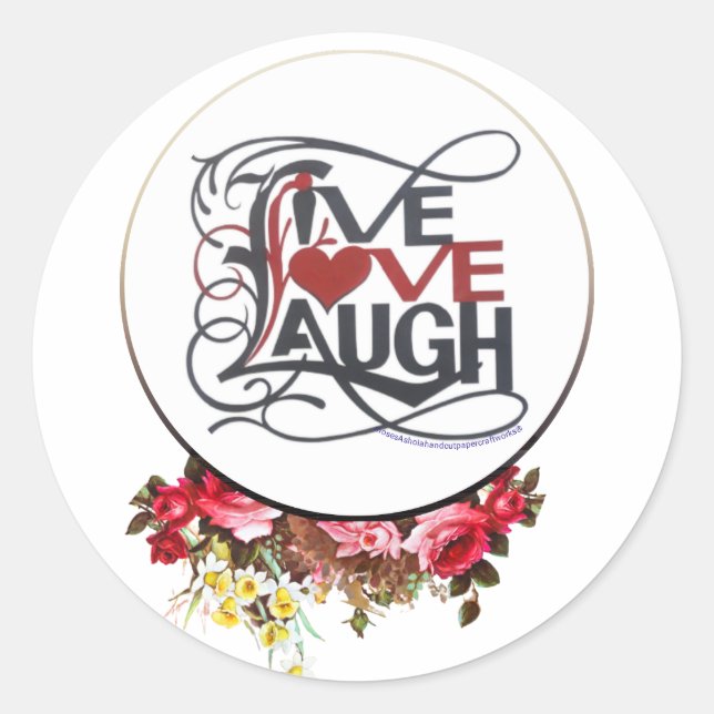 LIVE LOVE LAUGH VIBRANT ROND(2) Sticker (Devant)