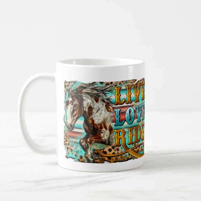 Live Love Ride chevaux mug (Gauche)
