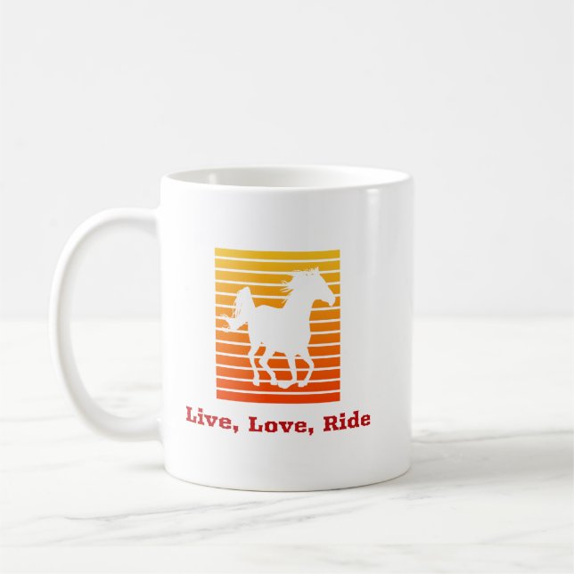 Live Love Ride Horse Coffee Mug (Gauche)