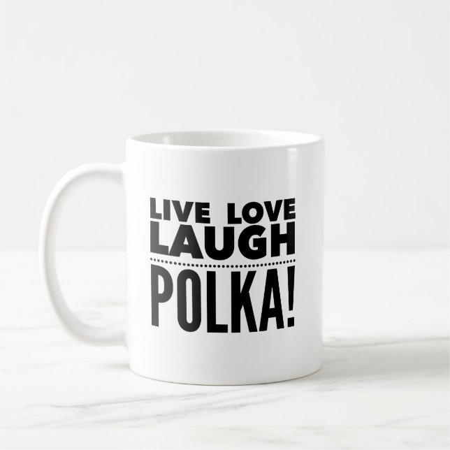 Live Love Rire Polka Mug polonais (Gauche)
