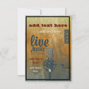 Live Music Festival Invitation Carte Flat