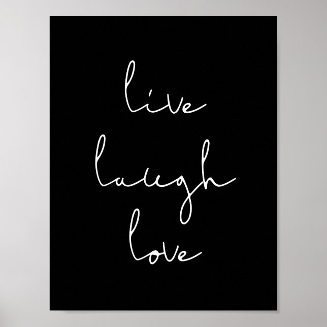 Live rire amour poster noir (Devant)
