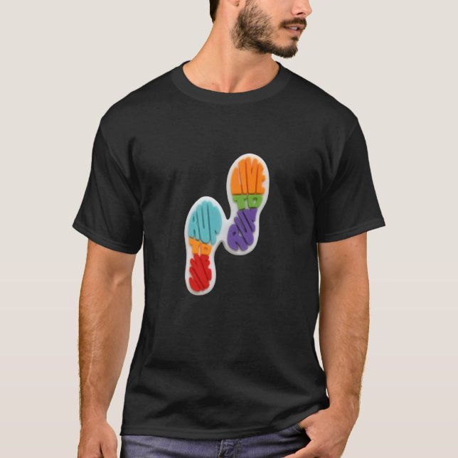 Live to Run, Run to Live Footprint T-shirt (Devant)