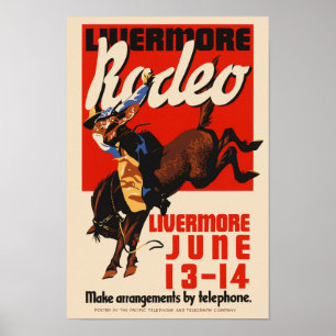 Livermore Rodeo USA Poster vintage 1933