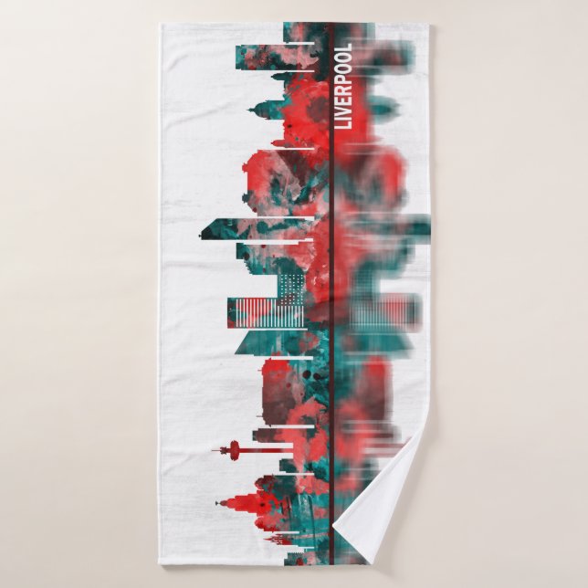 Liverpool England Skyline (Serviette de bain)