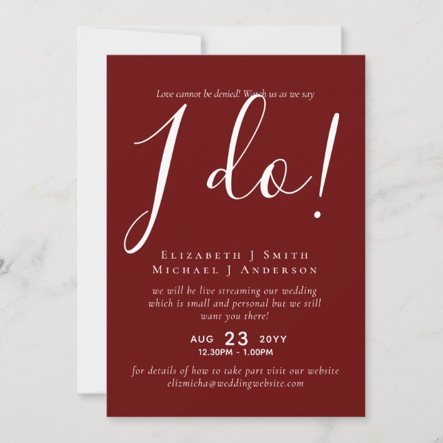 Livestreaming Wedding Invite - Regardez-Nous Dire  (Devant)