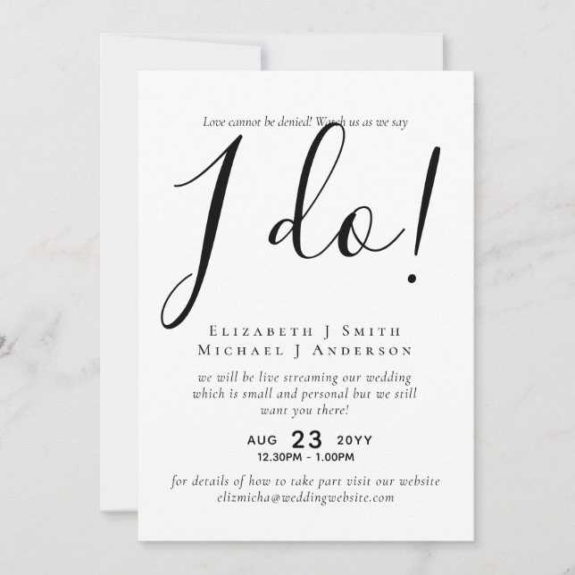 Livestreaming Wedding Invite - Regardez-Nous Dire  (Devant)