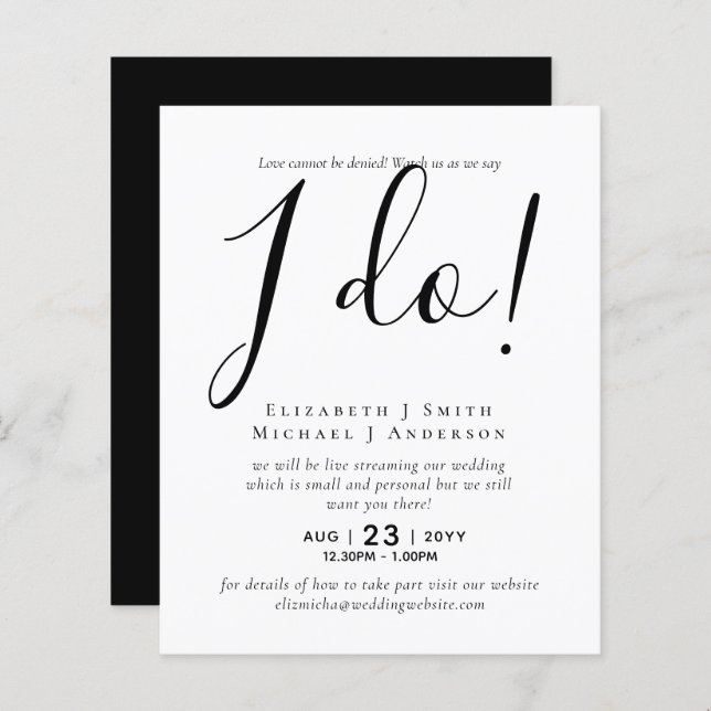 Livestreaming Wedding Invite - Regardez-Nous Dire  (Devant / Derrière)
