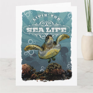 Livin' the Sea Life Turtle Carte pliée