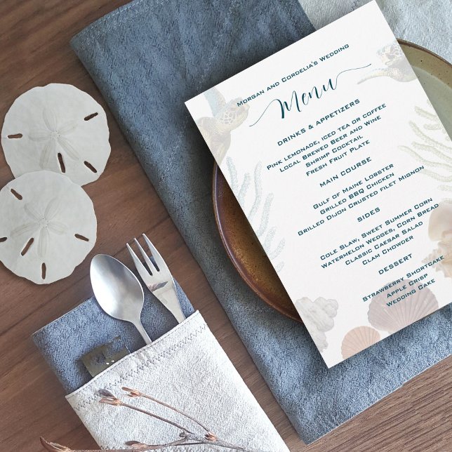 Living Seas Flat Mariage Menu Modèle (Créateur téléchargé)