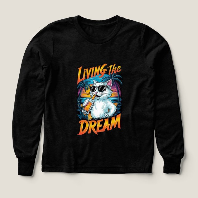 Living the Dream Cool Cat T-Shirt (Motif recto)
