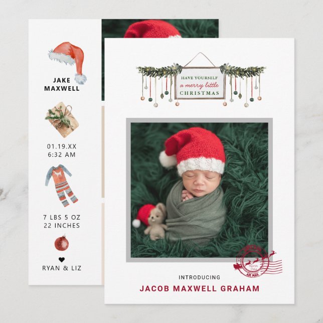 Livraison du pôle Nord | Faire-part de naissance d (Devant / Derrière)