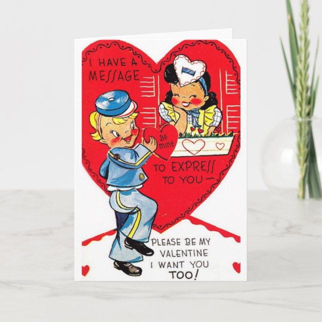 Livraison par courrier Retro Mailman Carte Saint-V (Devant)