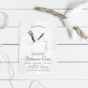 Livraison Spéciale Cigogne Bébé à l'aquarelle él