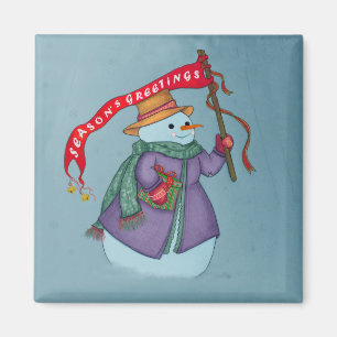 Livraison spéciale de Mme Snowmans Magnet de Noël