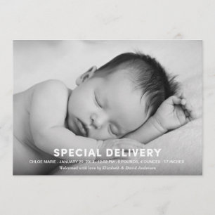 LIVRAISON SPÉCIALE   FAIRE-PART DE NAISSANCE