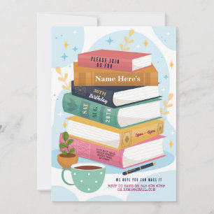 Livre Anniversaire Bibliothèque Invitation Lecture
