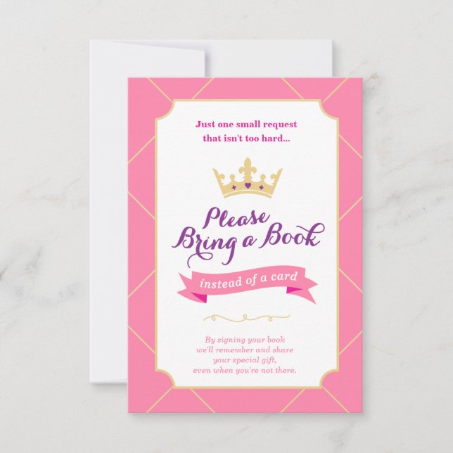 Livre au lieu d'une carte | Princesse Baby shower  (Devant)
