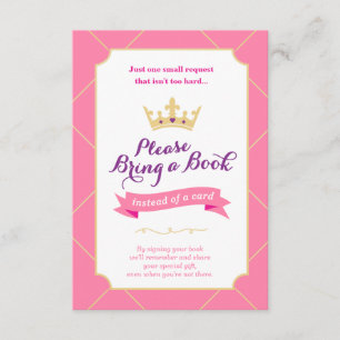 Livre au lieu d'une carte   Princesse Baby shower 