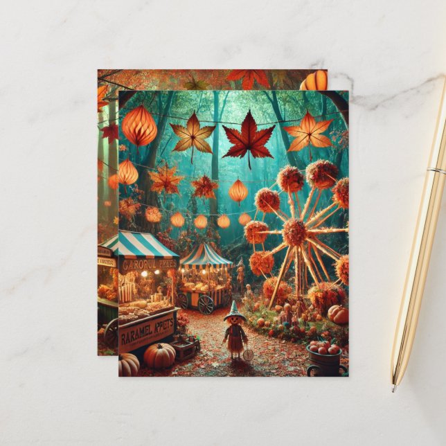 Livre blanc sur le carnaval de forêt d'automne (Devant/Arrière en situation)