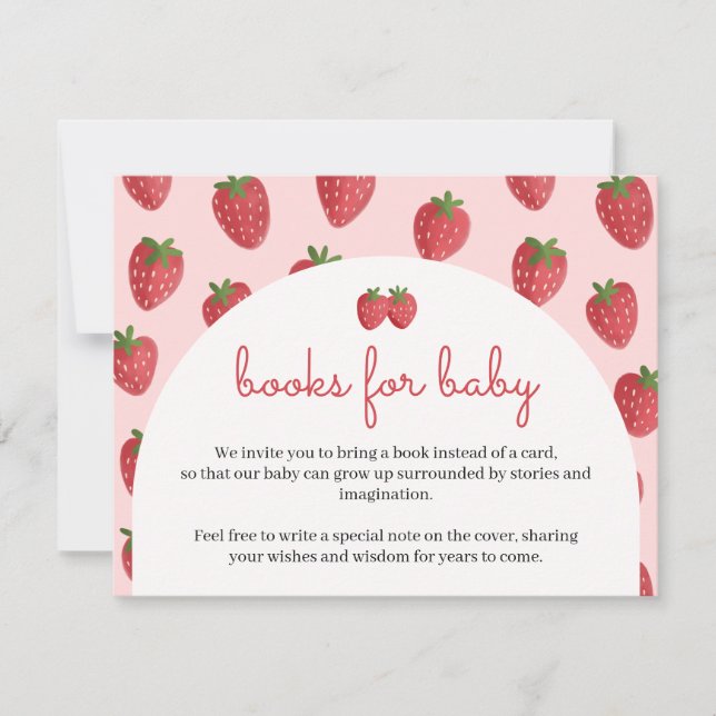 Livre Carte Bébé à l'aquarelle Fraise (Devant)